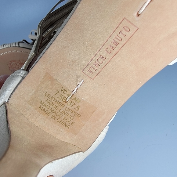Vince Camuto Strappy Heels Cream/Ivory Color Strappy Heels Open Toe Leather 7.5 - Picture 10 of 16